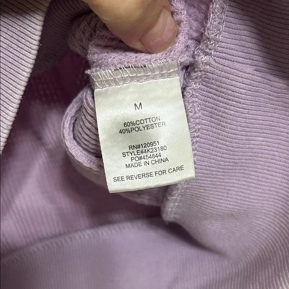 Hippie Rose Lavender Waffle Knit Quarter-Zip Crop Top with Long Sleeves M ptp 21 - Picture 3 of 13